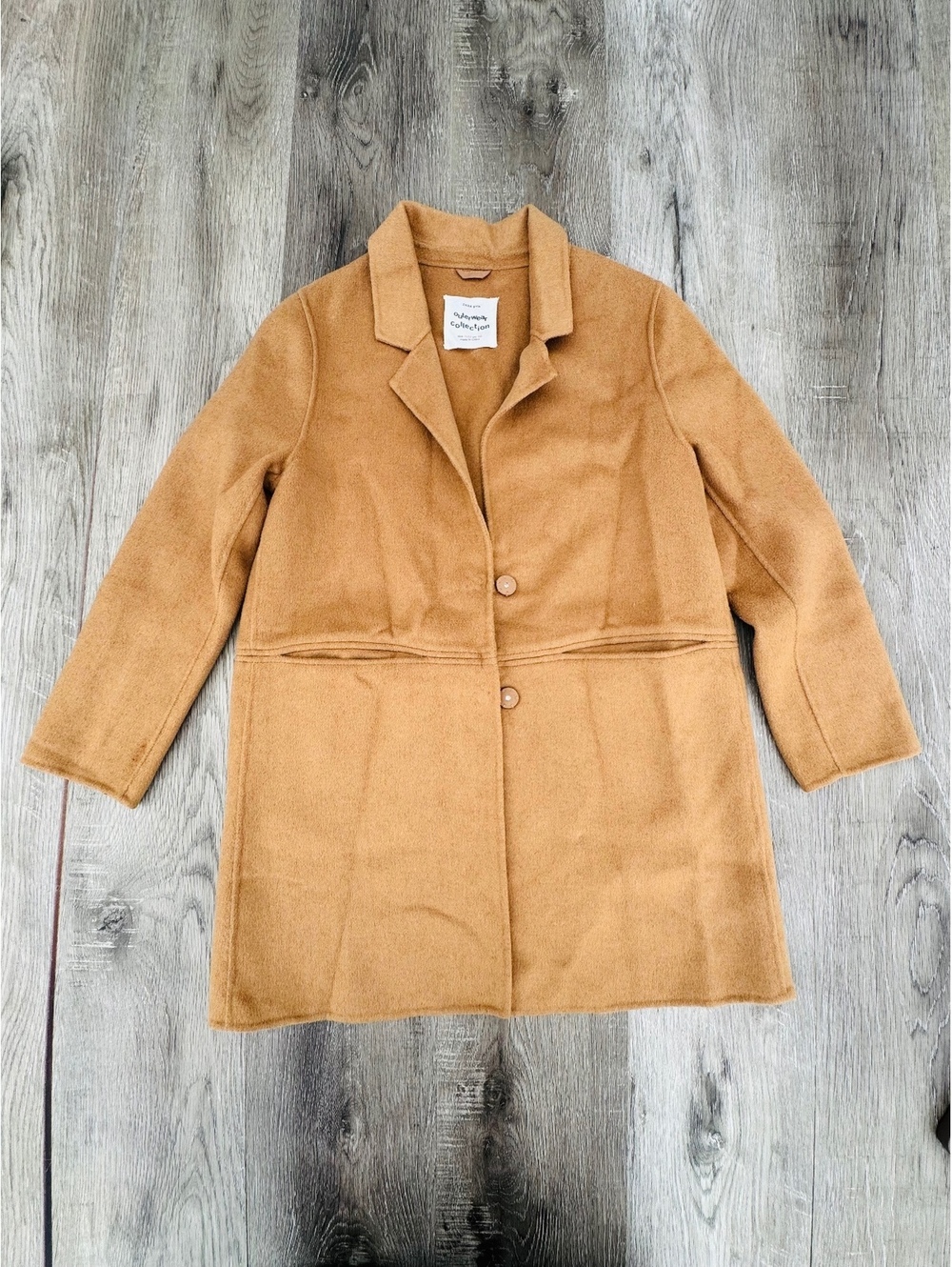 Zara Girls camel brown coat 11/12 years
